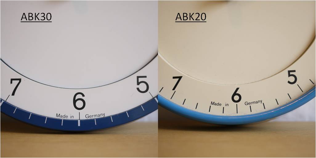 Braunの掛け時計ABK30とABK20の違いって何？？