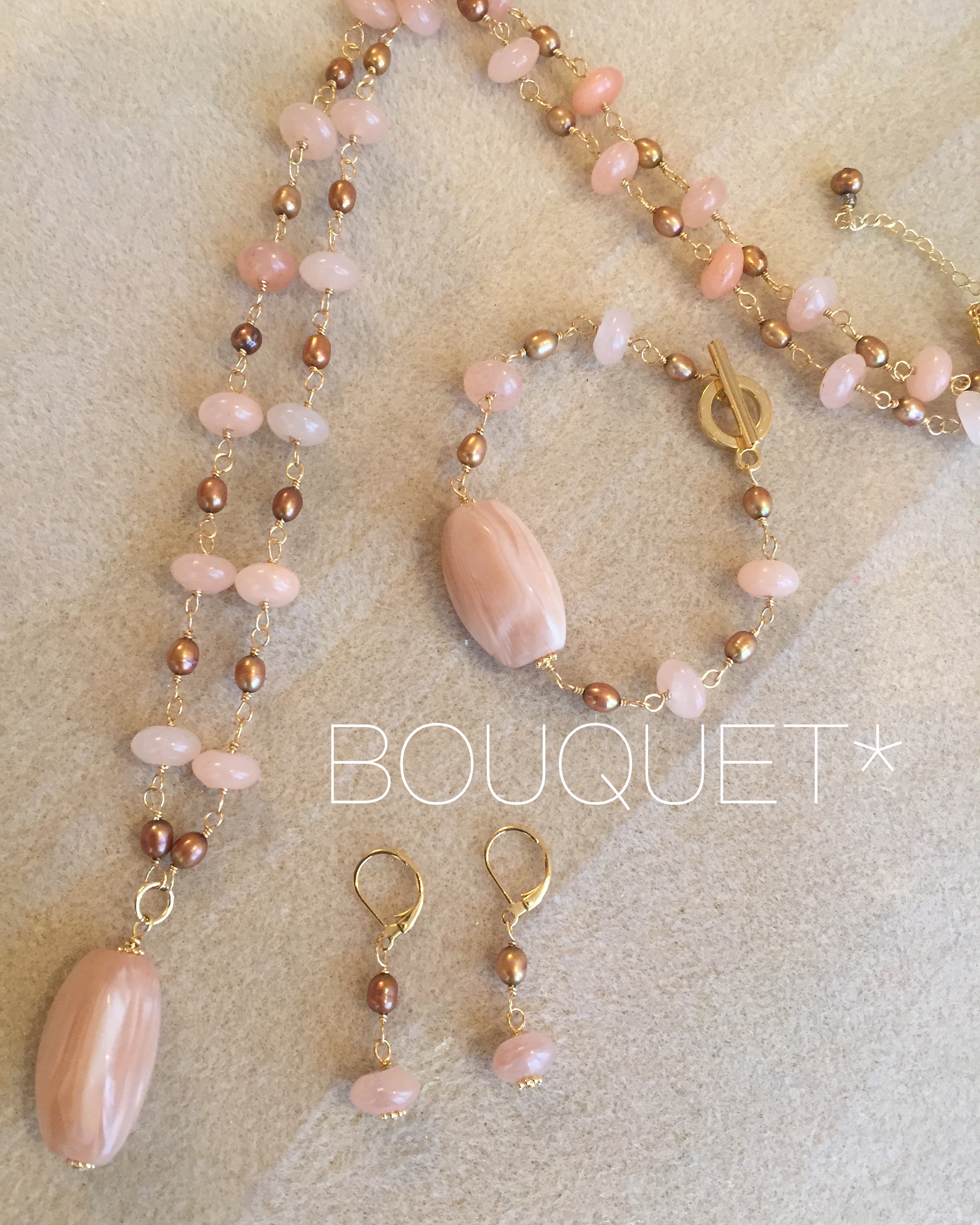 春にぴったりのピーチカラーアクセサリーset